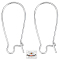 50Pcs Brass Hoop Earring Findings, Kidney Ear Wire, Real Platinum Plated, 25x11.5mm, 21 Gauge, Pin: 0.7mm.