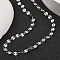 Anti-Tarnish 304 Stainless Steel Flat Sequin Chain Necklaces for Women, Stainless Steel Color, 13.78 inch(35cm)