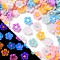 Luminous Resin Decoden Cabochons, Glow in the Dark, Flower, Mixed Color, 7.5x3.5mm