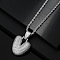Brass Micro Pave Clear Cubic Zirconia Chunky Initial Pendant Necklaces, Platinum, Letter V, 19.69 inch(50cm)