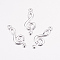 Treble Clef Pendants, Cadmium Free & Lead Free, Musical Note, Silver, 26x10x2mm, Hole: 1.5~1.8mm