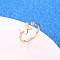 Stylish Adjustable 304 Stainless Steel Butterfly Cuff Rings for Women, Minimalist Fashion Hand Jewelry, Rose Gold, show in picture
