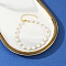 ABS Imitation Pearl Round Beads Bracelets for Women, with Brass Beads, Long-Lasting Plated, Cadmium Free & Lead Free, Rack Plating, Real 18K Gold Plated, 8-1/8 inch(20.7cm)