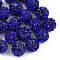 Grade A Rhinestone Pave Disco Ball Beads, for Unisex Jewelry Making, Round, Sapphire, 6mm, Hole: 0.8mm