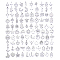 100Pcs 201 Stainless Steel Pendants, Mixed Shapes, Stainless Steel Color, 9.5~21x4.5~17x1mm, Hole: 0.9~4mm