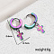 Stylish 201 Stainless Steel Classic Cross Hoop Earrings, Purple, 26x7mm