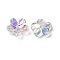 Transparent ABS Plastic Beads Cap, UV Plated, 5-Petal Flower, Clear, 10.5~11.5x2mm, Hole: 1.4mm