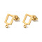 Ion Plating(IP) 304 Stainless Steel Studs Earring Findings, Rectangle, Golden, 11.5x7mm, Hole: 1.2mm, Pin: 11x0.7mm