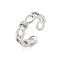 Brass Open Cuff Ring Settings, for Half-drilled Beads, Platinum, 5mm, Adjustable, Pin: 1mm