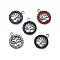 304 Stainless Steel Micro Pave Rhinestone Pendants, Tree of Life Charms, Stainless Steel Color, Mixed Color, 15.5x12.5x2mm, Hole: 1.8mm