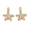 Brass Micro Pave Clear Cubic Zirconia Charms, Starfish Charm, Real 18K Gold Plated, 15.5x13.5x2.3mm, Hole: 1.4mm