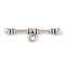Tibetan Style Alloy Tggle Clasps, Cadmium Free & Lead Free, Bar, Antique Silver, 38.5x10x4mm, Hole: 3.5mm, about 515pcs/1000g