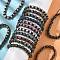 Adjustable Natural & Synthetic Gemstone and Non-magnetic Synthetic Hematite Braided Bead Bracelets, Inner Diameter: 1-3/4~2-7/8  inch(4.5~7.3cm)