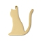304 Stainless Steel Pendants,  Cat Shape Charms, Real 18K Gold Plated, 29x26.5x1.5mm, Hole: 1.5mm