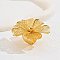 Elegant Middle Eastern Style Flower Iron Cuff Rings for Wedding Party, Golden, Inner Diameter: 16~18mm
