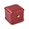 PU Leather Ring Gift Boxes, with Golden Plated Iron Crown and Velvet Inside, for Wedding, Jewelry Storage Case, Red, 5.85x5.8x4.9cm