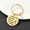 201 Stainless Steel & Brass Letter Keychain, with Alloy Rings, Golden, Letter L, 6.2cm, Pendant: 12~30mm