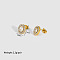 Fashionable 304 Stainless Steel Cubic Zirconia Stud Earrings, Real 18K Gold Plated, Oval, 10x8.4mm