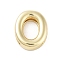 Rack Plating Brass Beads, for Personalized Name Necklace Making, Cadmium Free & Lead Free, Long-Lasting Plated, Real 18K Gold Plated, Letter O, 14.5x11.7x4.5mm, Hole: 1.5x10.5mm