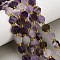 Natural Amethyst Beads Strands, Hexagon, with Seed Beads, 9x10x5mm, Hole: 0.8mm, about 15pcs/strand, 7.09''(18cm)