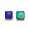 Glass Cabochons, Changing Color Mood Cabochons, Square, Colorful, 10x10x4mm