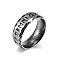 Viking Word Pattern 304 Stainless Steel Finger Rings for Men, Antique Silver, US Size 11(20.6mm)