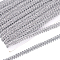 Sparkle Metallic Polyester Braided Lace Trim, Sewing Centipede Lace Ribbon, for Clothes Accessories and Curtains Accessories, Silver, 3/8 inch(10mm), about 27.34 Yards(25m)/Card