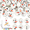 Christmas Printed Wood Beads, Round, White, 19.5~20x17.5mm, Hole: 3.5mm, 80pcs/set