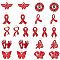 2 Sets Alloy Enamel Pendants, Mixed Shapes, Red, 19~33x12~23x1.5mm, Hole: 1.8mm, 12pcs/set