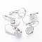 Brass Leverback Earring Findings, Nickel Free, Platinum, about 13~14mm wide, 25~27mm long, fit for 12mm Cabochons