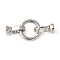 Brass Fold Over Clasps, Lead Free & Cadmium Free, Long-Lasting Plated, Rack Plating, Flat Round, Platinum, 35mm