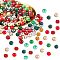 Christmas Theme Glass Beads Sets, with Polymer Clay Rhinestone Beads, Glass Pearl Beads, Crackle Glass Beads, Plating Acrylic Beads, Opaque Acrylic Beads, Transparent Acrylic Beads, Mixed Color, 8mm, Hole: 2mm, about 180pcs