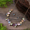 Flower Alloy Enamel Jewelry Set, Stud Earrings & Bib Necklaces, Colorful, 420mm