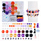DIY 24 Style ABS & Acrylic Beads Jewelry Making Finding Kit, Halloween Theme, Mixed Color, 6.5x2x1mm, Hole: 0.8mm