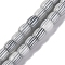 Handmade Lampwork Beads Strands, Rarrel, Gray, 8x7.5mm, Hole: 1.2mm, about 47pcs/strand, 14.69''(37.3cm)