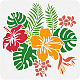Stencil per disegnare fiori di ibisco benecreat DIY-WH0391-0132-1