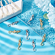 Beebeecraft 8Pcs/Box 2 Colors Sea Horse Charms 18K Gold& Platinum Plated Brass Ocean Creatures Animal Dangle Charm Pendants with Jump Ring for DIY Jewelry Making KK-BBC0003-40-4