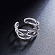 SHEGRACE Rhodium Plated 925 Sterling Silver Cuff Finger Ring JR457A-2