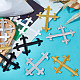 Dicosmetic 16 個 4 スタイルクロスフルーリーポリエステル刺繍アイロンアップリケパッチ  ミシンクラフト装飾  ミックスカラー  95~96x70~72x1mm  4個/スタイル PATC-DC0001-02-3