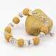 Модные браслеты из синтетических бусин из вулканического камня BJEW-G431-M1-2