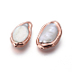 Perlas naturales abalorios de agua dulce cultivadas PEAR-F011-13RG-2