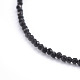 Colliers de perles de spinelle noir naturel NJEW-F245-A02-2