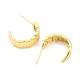 Rack Plating Brass Cubic Zirconia Arch Stud Earrings EJEW-K245-41G-2