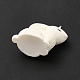 不透明樹脂ペンダント  3d  うさぎチャーム  プラチナトーンの鉄ループ付き  ホワイト  21x12.5x22mm  穴：2mm RESI-H143-01D-5