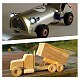 Olycraft 30パックの木製ホイール、未仕上げのトレッド付き木製おもちゃのホイール、カーフト用の0.1