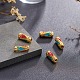 Perlas de esmalte de aleación de estilo chino X-ENAM-L015-08E-G-8