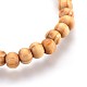 Perles en bois enfants bracelets extensibles BJEW-JB03970-M-5