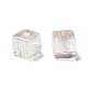 Placage uv perles acryliques transparentes irisées arc-en-ciel OACR-A014-05-3