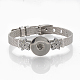 Alloy Rhinestone Snap Cord Bracelet Making BJEW-S136-06-1