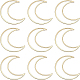 Benecreat 10 Uds. Anillos de unión de luna chapados en oro real de 18k KK-BC0009-09-1